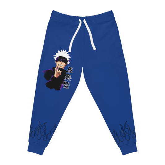 Flame Design Athletic Joggers Blue