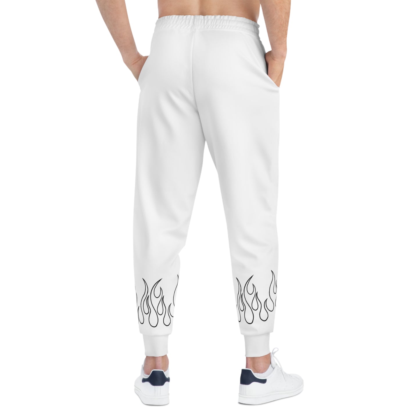 Flame Design Athletic Joggers White